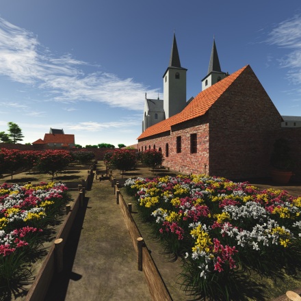 Ename abbey gardens in 1665 